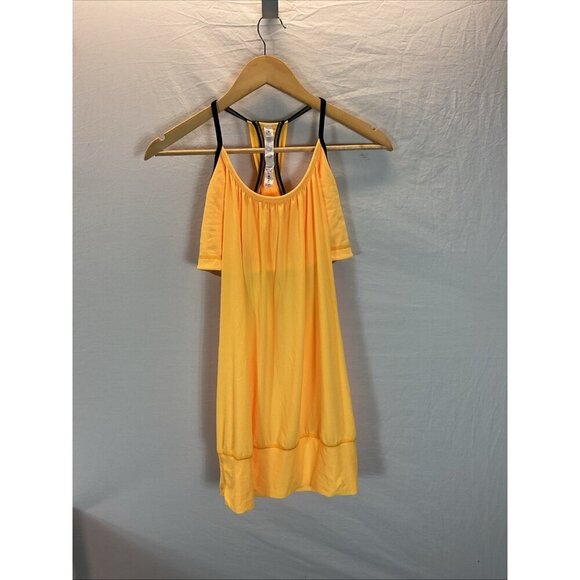 LULULEMON size 10 No Limits Tank Neon Yellow 2-in-1 Built in Bra NWOT safety - Picture 3 of 11